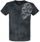 T-Shirt mit Batikwaschung und Skull-Print, Rock Rebel by EMP, T-Shirt
