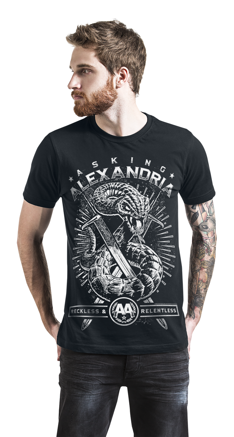 Asking Alexandria Snake T-Shirt schwarz