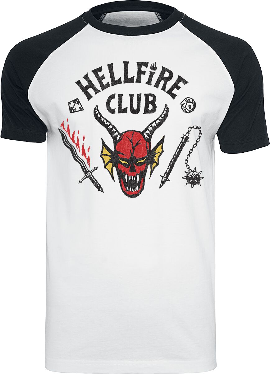 Hellfire Club T-Shirt weiß/schwarz von Stranger Things