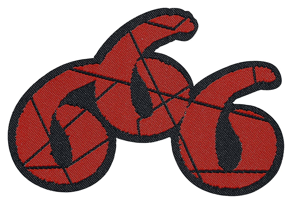 666 Cut-Out Patch schwarz rot