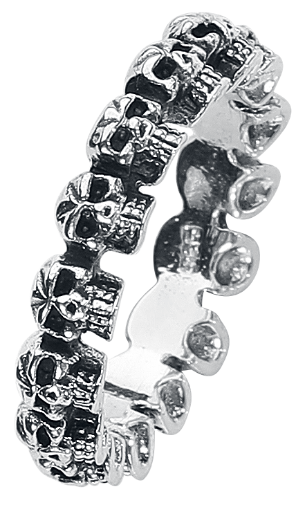 etNox Schädel Ring silberfarben - 13.34% Rabatt