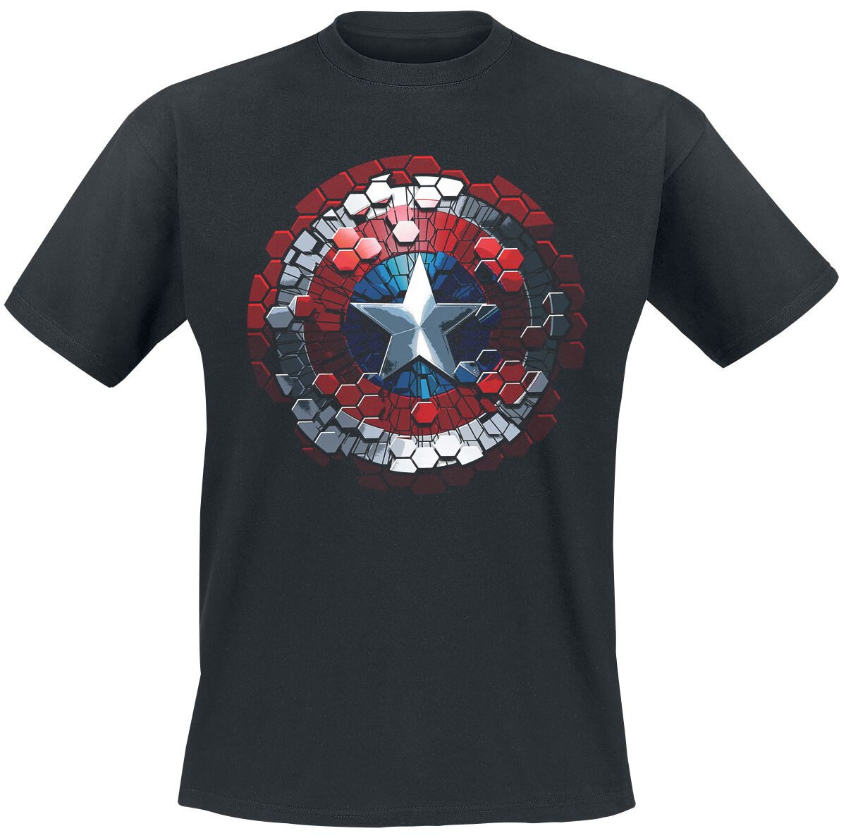 Image of Captain America Civil War - Hex Shield T-Shirt schwarz