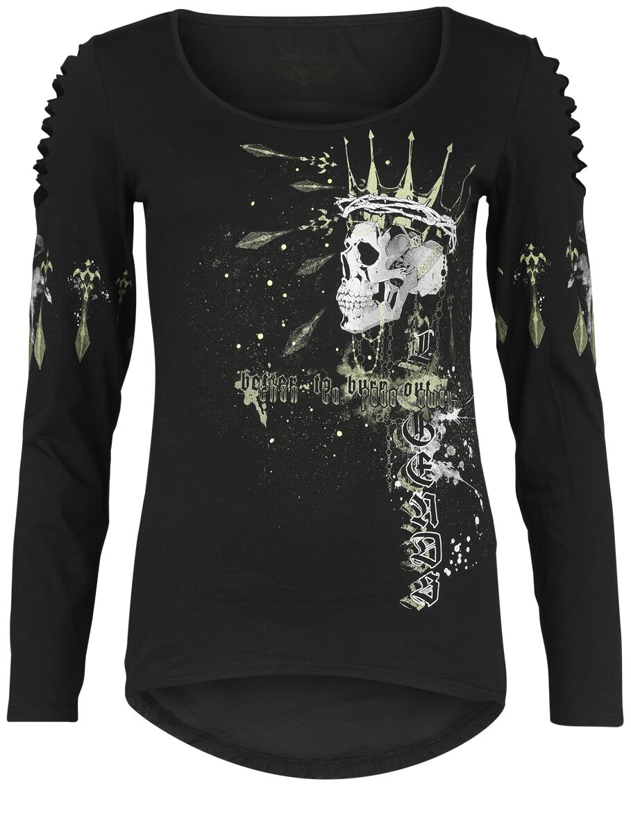 Image of Maglia Maniche Lunghe di Rock Rebel by EMP - Long-sleeved top with cut-outs - S a XL - Donna - nero