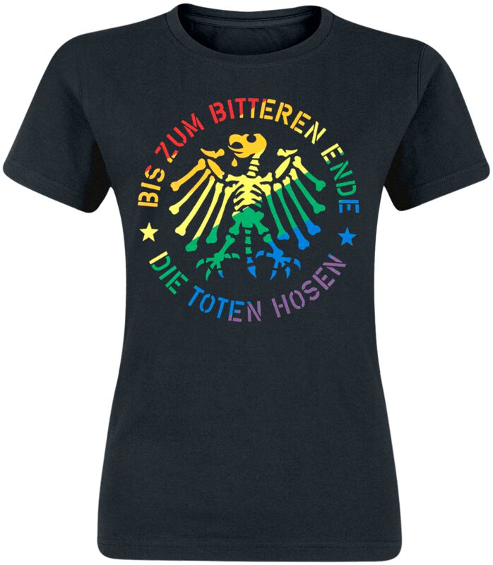 Die Toten Hosen T-Shirt - Adler Regenbogen - S bis XXL - für Damen - Größe L - schwarz  - Lizenziertes Merchandise!