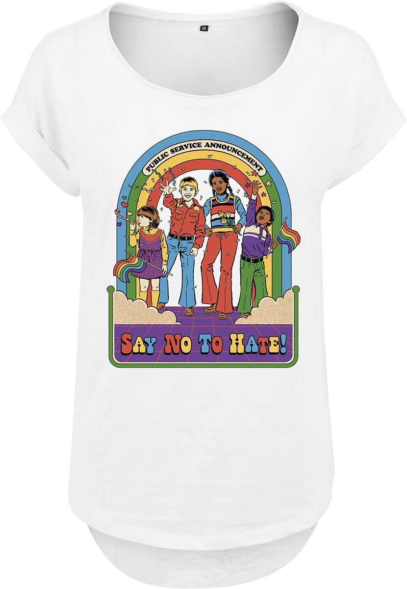 T-Shirt Manches courtes Fun de Steven Rhodes - Say No To Hate - S à 5XL - pour Femme - blanc