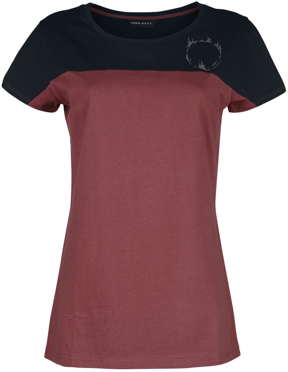 T-Shirt Manches courtes Gaming de Dark Souls - Bonfire - S à XXL - pour Femme - rouge/noir