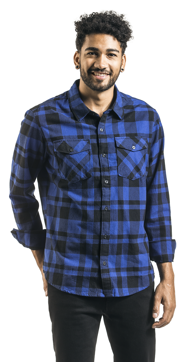 Vintage Industries Austin Shirt Flanellhemd blau schwarz