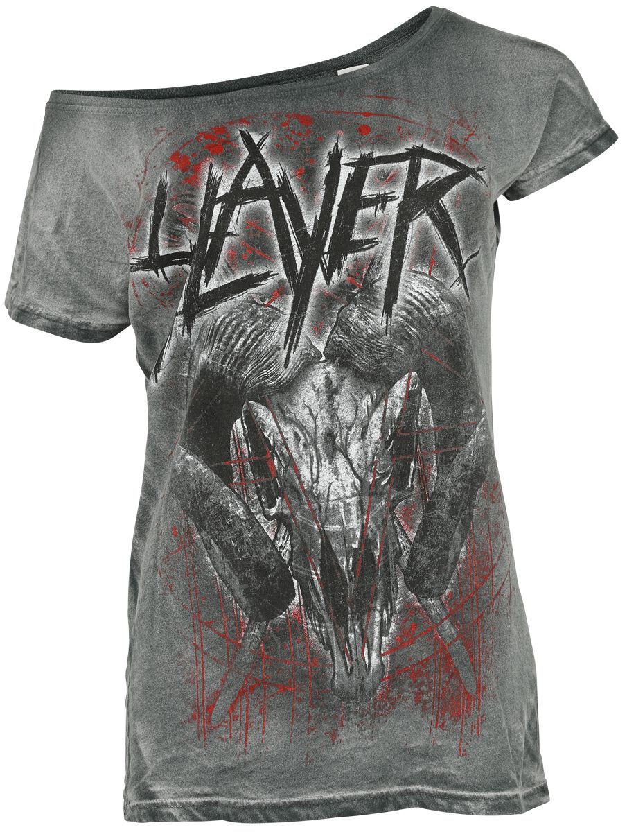 Slayer T-Shirt - Mongo Logo - S bis 4XL - für Damen - Größe 4XL - dunkelgrau  - Lizenziertes Merchandise!