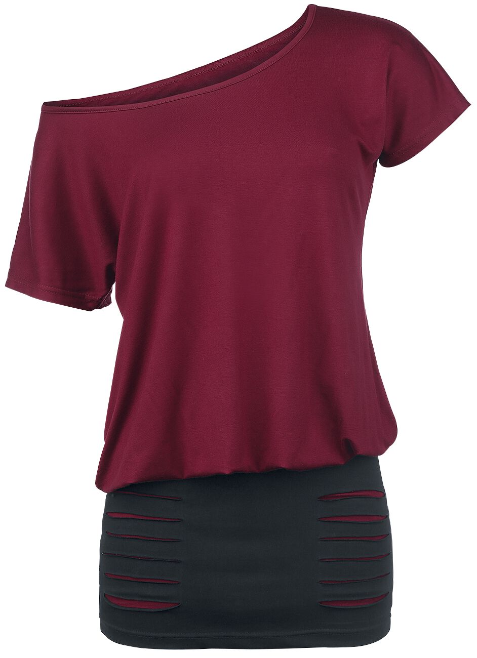 RED by EMP Hold Loosely Kurzes Kleid bordeaux schwarz in XS