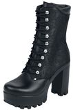 Black Grain Leather Baroque Boot, Steelground Shoes, Boot