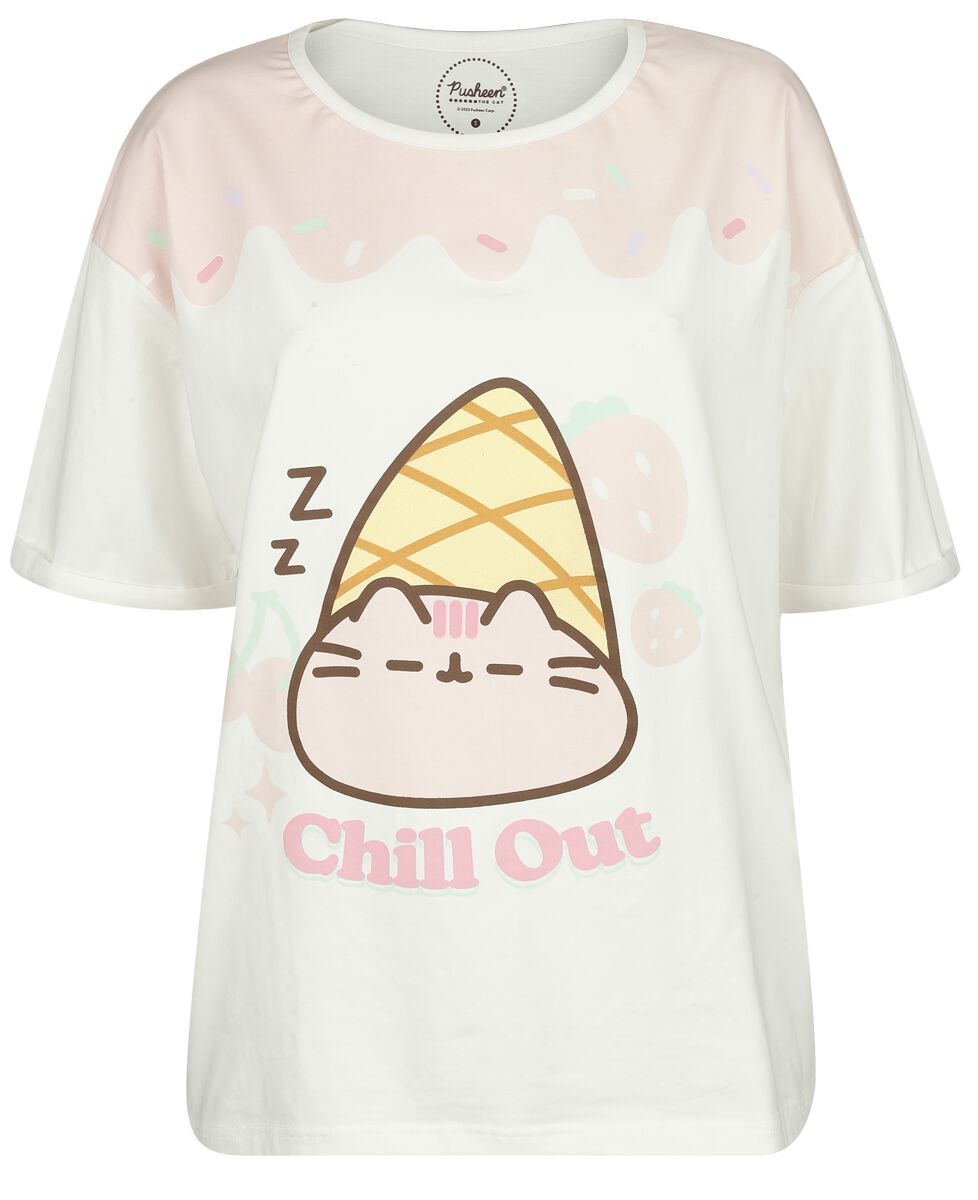 Pusheen Chill Out T-Shirt weiß rosa in M