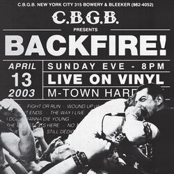 Live at CBGB, Backfire!, CD