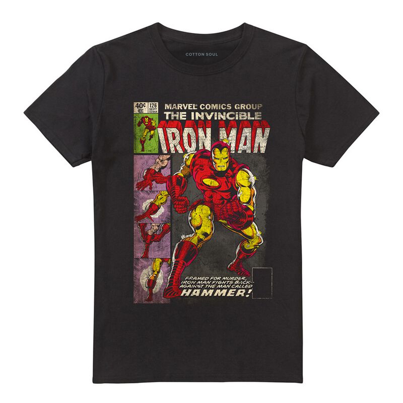 Marvel T-shirt - Iron Man Retro Comic Cover - M tot 3XL - voor Mannen - zwart