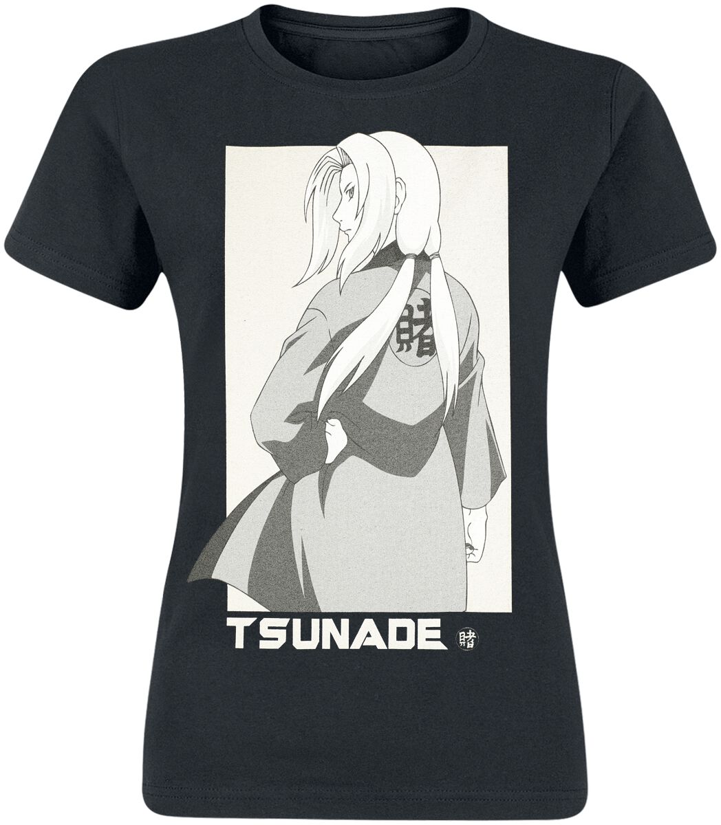 Naruto - Anime T-Shirt - Tsunade Hokage - S bis XL - für Damen - Größe S - schwarz  - Lizenzierter Fanartikel