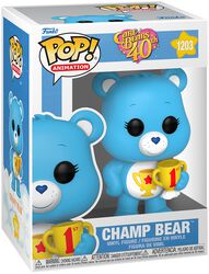 Glücksbärchis 40 Jahre Jubiläum - Champ Bear Pop! Animation (Chase Edition möglich) Vinyl Figur 1203