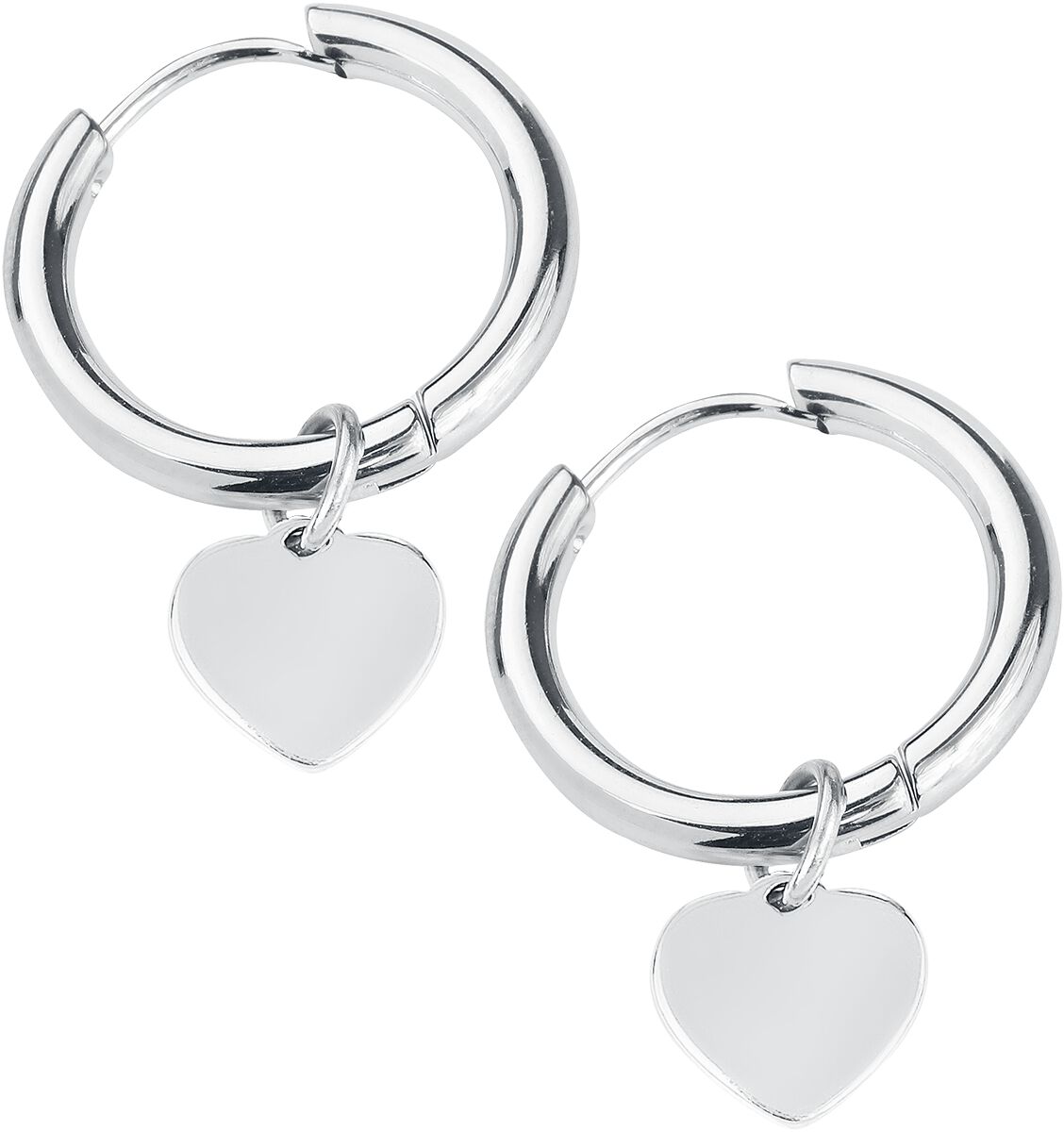 Image of Orecchino di etNox - Creole heart hoop - Donna - colore argento
