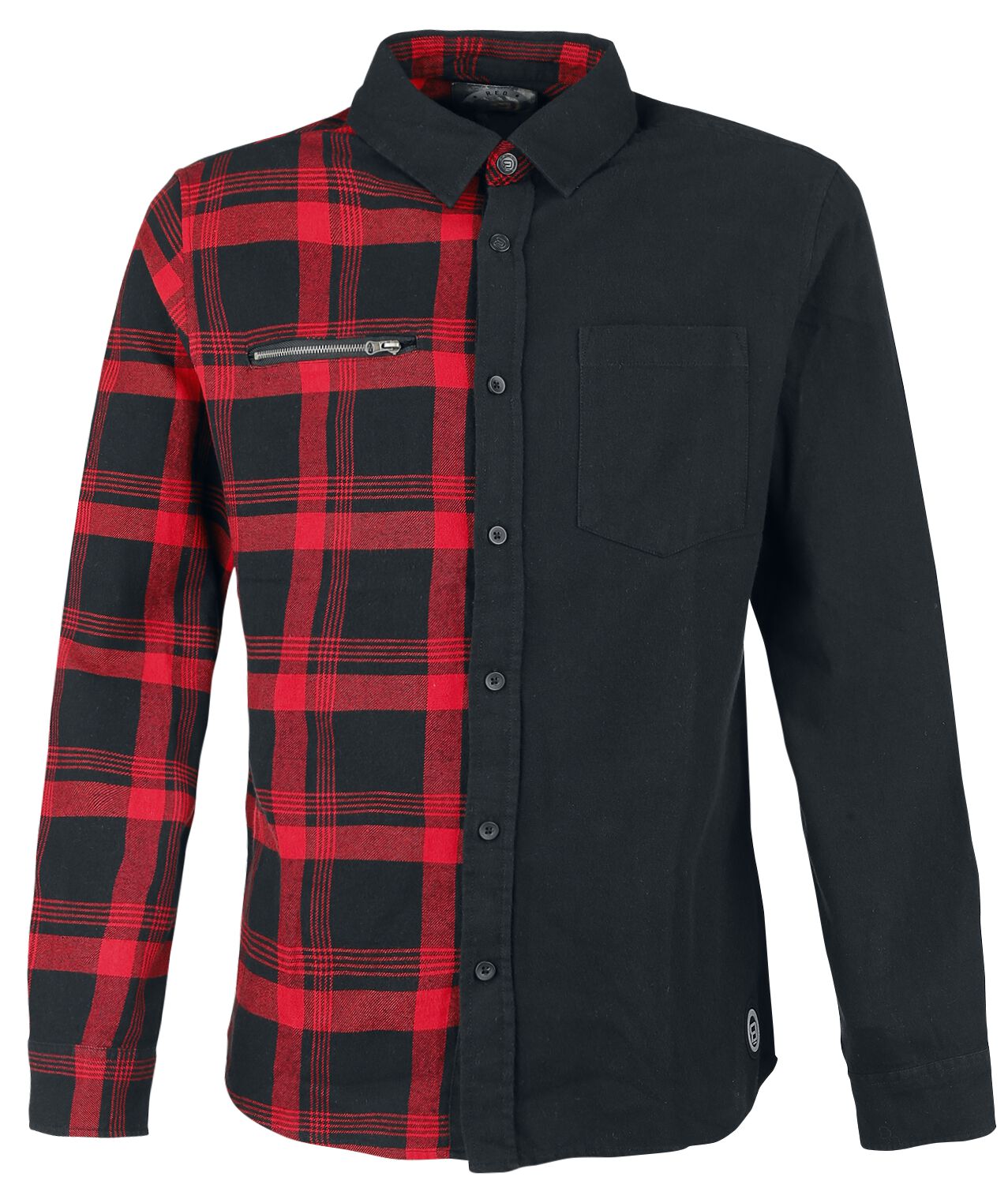 Image of Camicia Maniche Lunghe di RED by EMP - There Is No Business Like Rock Business - L a XXL - Uomo - nero/rosso