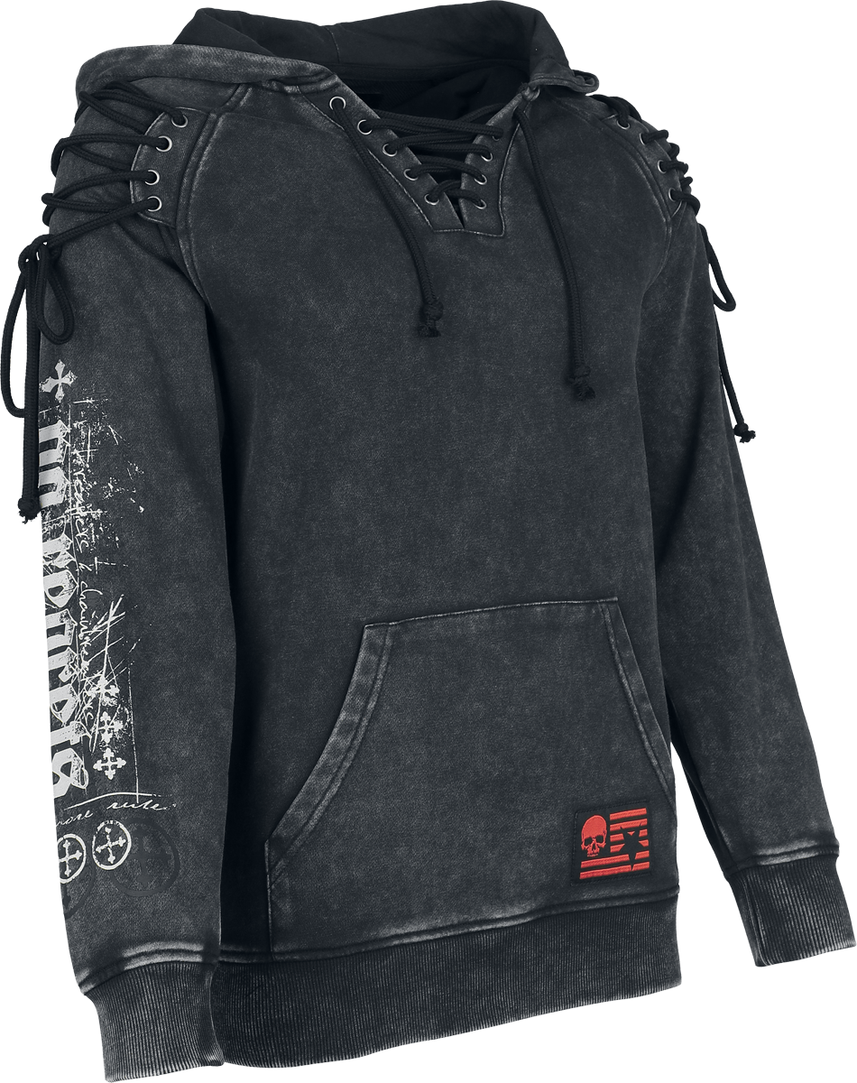 4068143322522 - Rock Rebel Kapuzenpullover Kapuzenpullover grau in XL