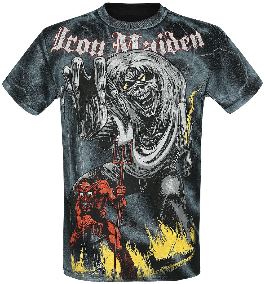 Image of Iron Maiden Sketched Number Of The Beast Allover T-Shirt allover
