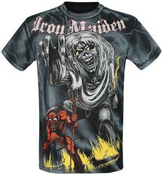 Sketched Number Of The Beast Allover, Iron Maiden, T-Shirt