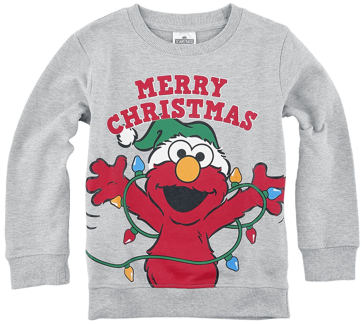 Sweat-Shirt de Sesame Street - Enfants - Merry Christmas - Elmo - 152 - pour filles & garçonse - gri