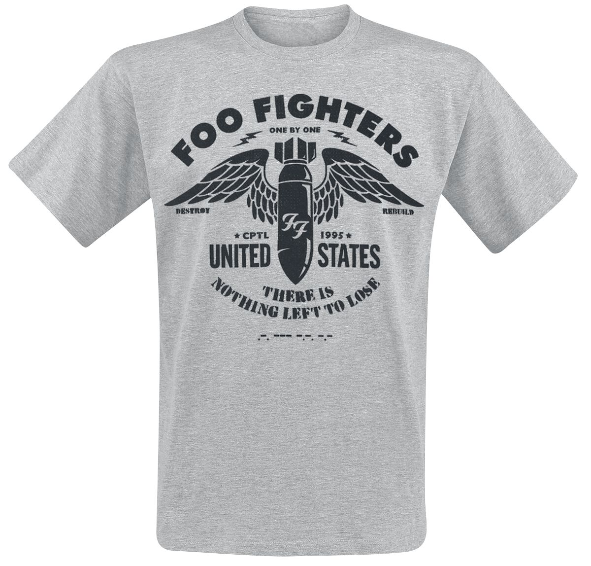Foo Fighters T-Shirt - Stencil - S bis XXL - für Männer - Größe XL - hellgrau meliert  - Lizenziertes Merchandise!