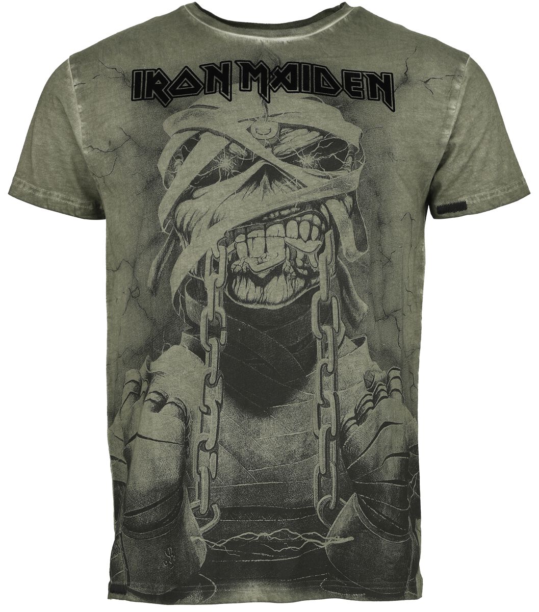 Iron Maiden T-Shirt - EMP Signature Collection - S bis M - für Männer - Größe S - oliv  - Lizenziertes Merchandise!