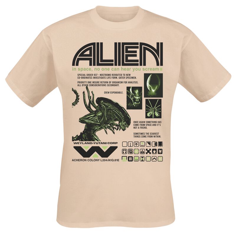 Levně Alien Black And Green Special Order Tričko přírodní