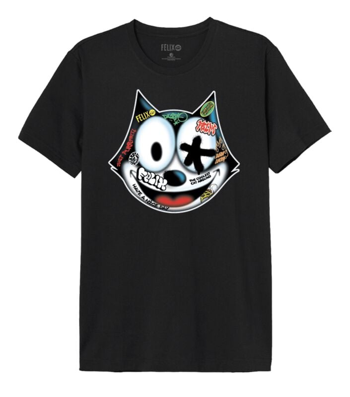 T-Shirt  di Felix The Cat - Graffiti - M a XXL - Uomo - nero