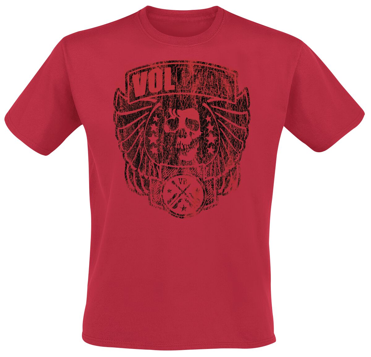 Volbeat Acid Wash Tee T-Shirt red