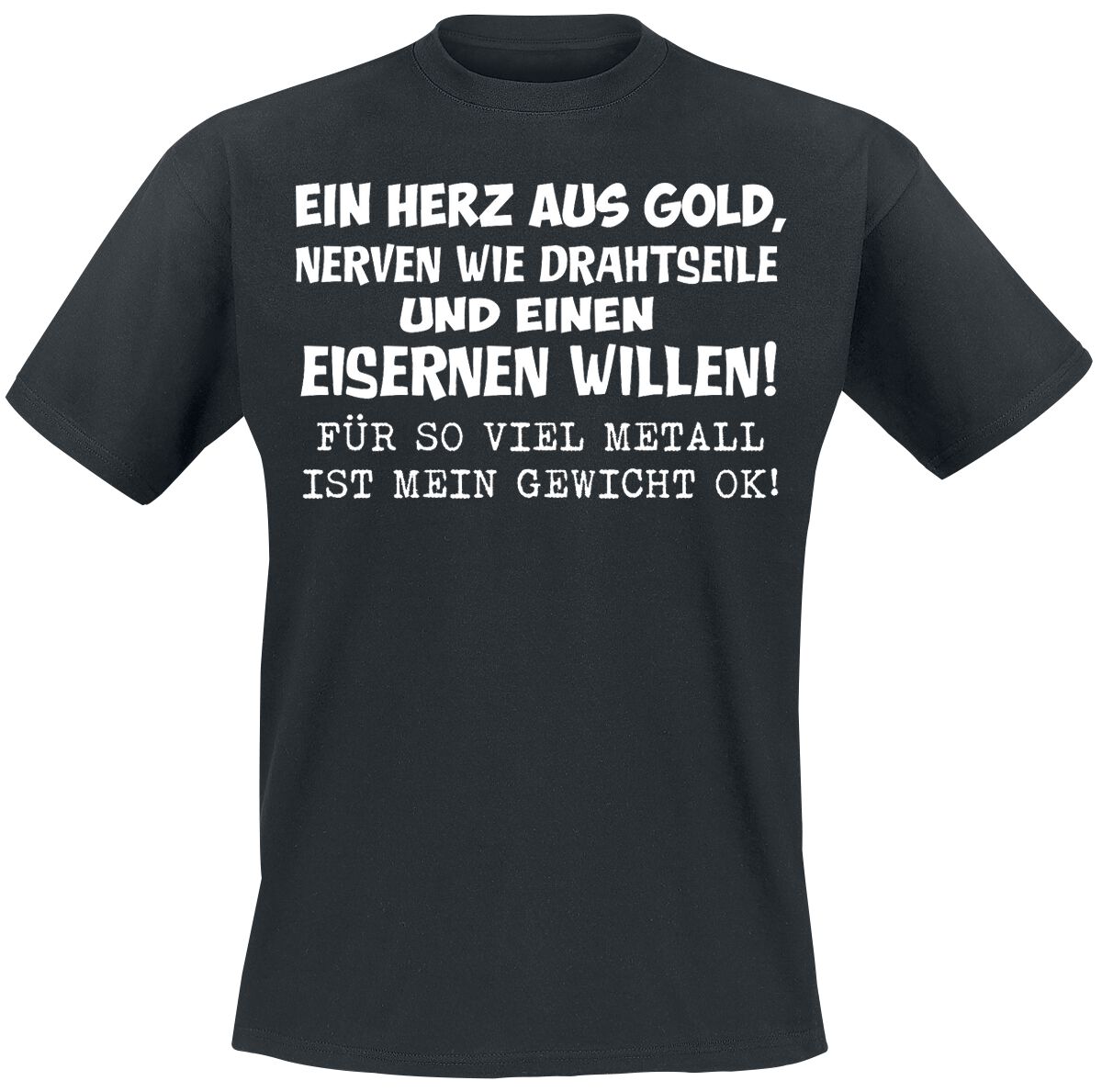 Sprüche T-Shirt - Ein Herz aus Gold - L bis XXL - für Männer - Größe L - schwarz