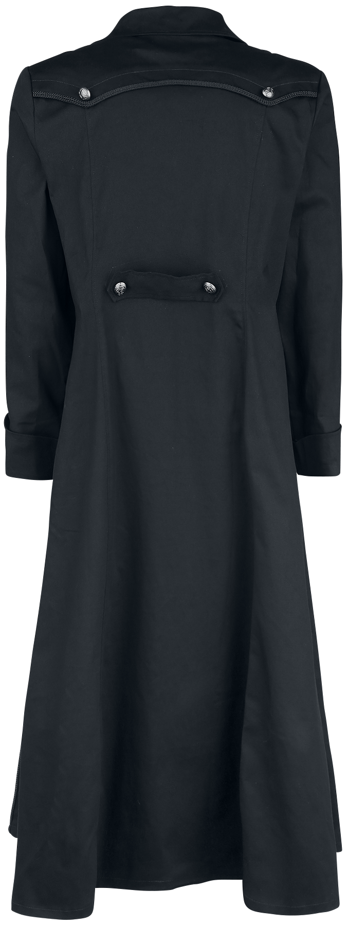 H&R London - Gothic Militärmantel - Black Classic Coat - S bis 3XL - für Männer - Größe M - schwarz