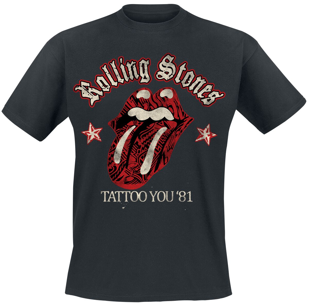 The Rolling Stones T-Shirt - Tattoo You 81 - S bis XXL - für Männer - Größe XXL - schwarz  - Lizenziertes Merchandise!