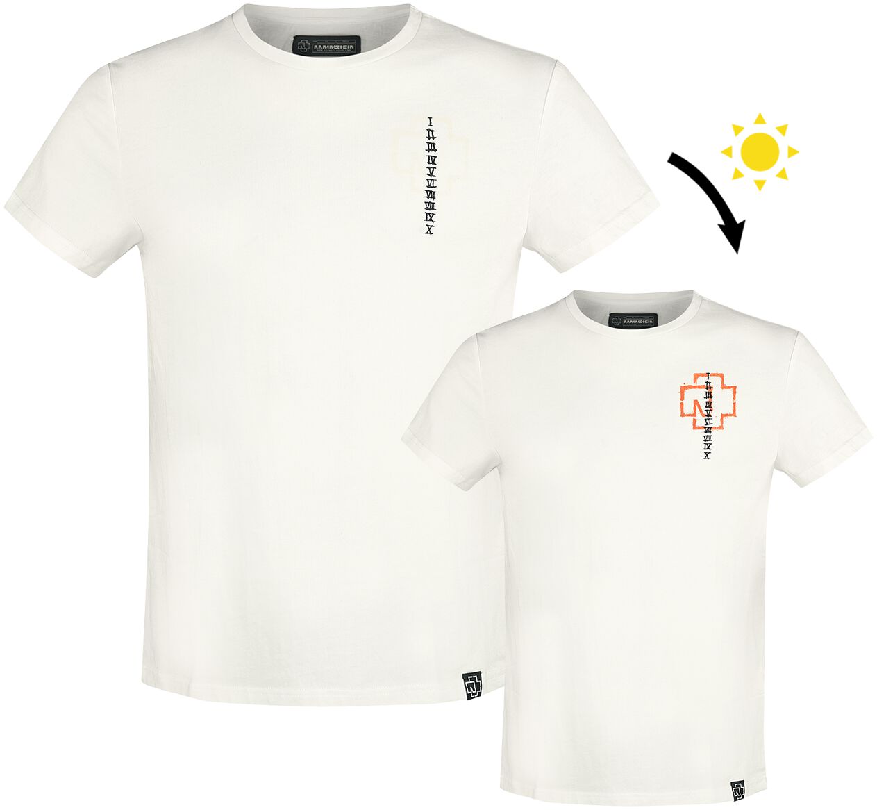 Rammstein Sonne T-Shirt weiß in XL