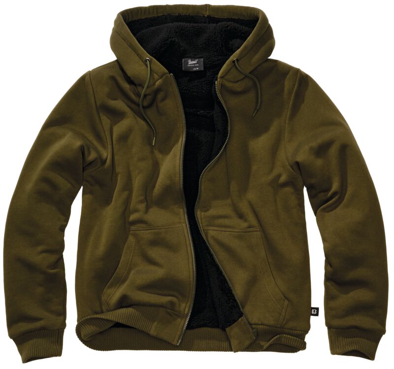 4051773274453 - Sweatjacket Teddylining Kapuzenpullover oliv in S