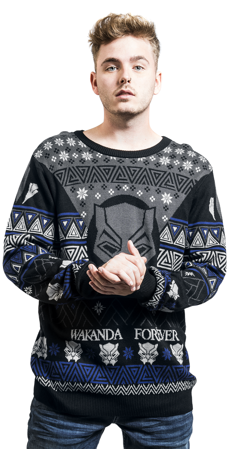 Black Panther Wakanda Forever Weihnachtspullover multicolor