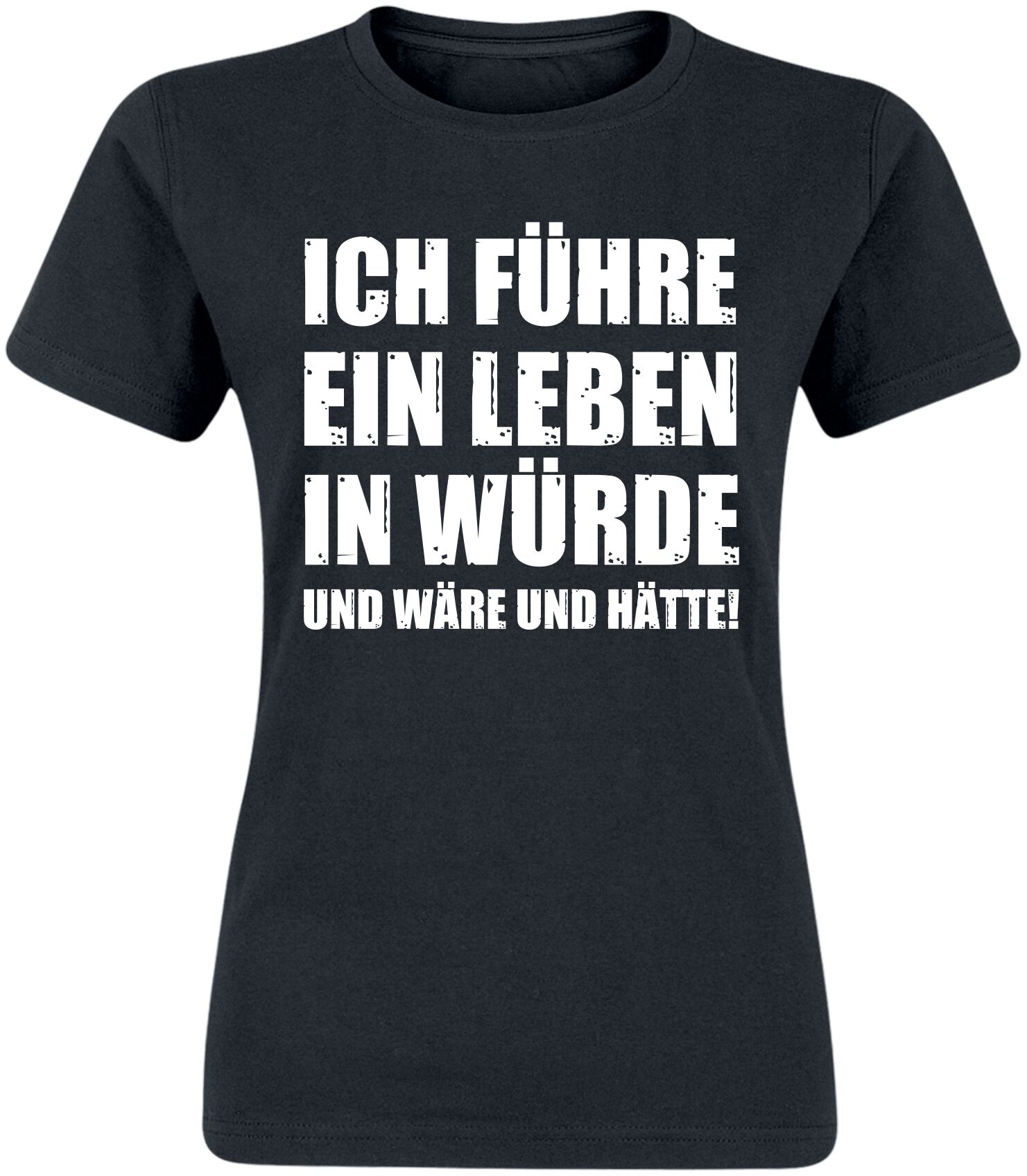 Sprüche T-Shirt – Ich führe ein Leben in würde… – S bis XXL – für Damen – Größe XXL – schwarz