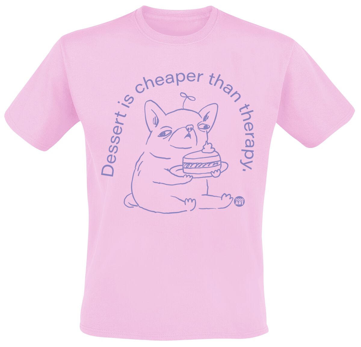 T-Shirt - Dessert Is Cheaper Than Therapy. - M bis 3XL - für Männer - Größe L - rosa - Männer - male