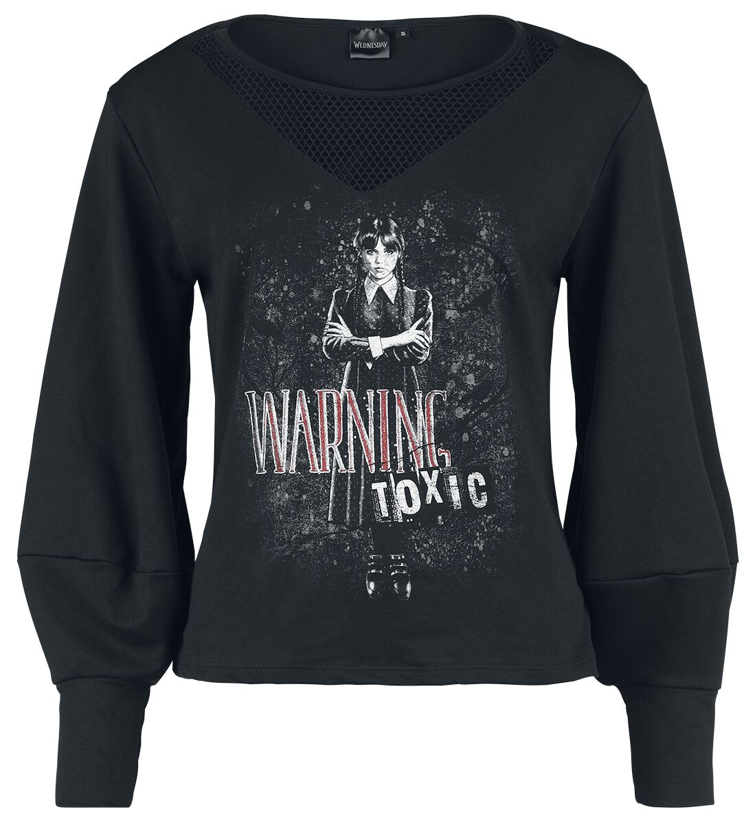 Wednesday Sweatshirt - Warning - Toxic - S bis XXL - für Damen - Größe S - schwarz  - EMP exklusives Merchandise!
