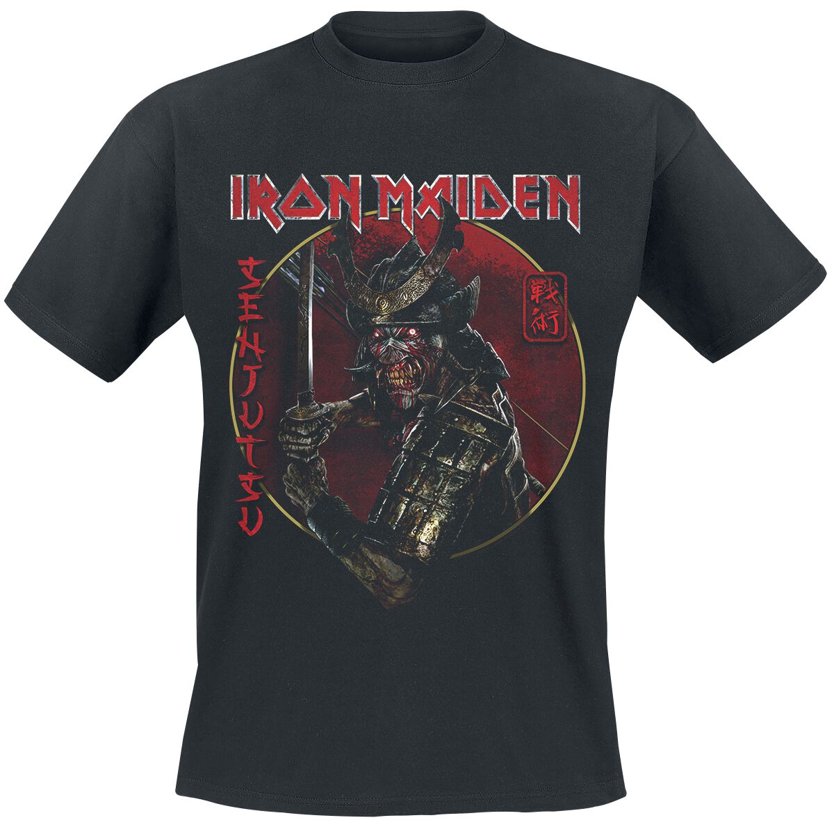 Iron Maiden Senjutsu Eddie Gold Circle T-Shirt schwarz in M