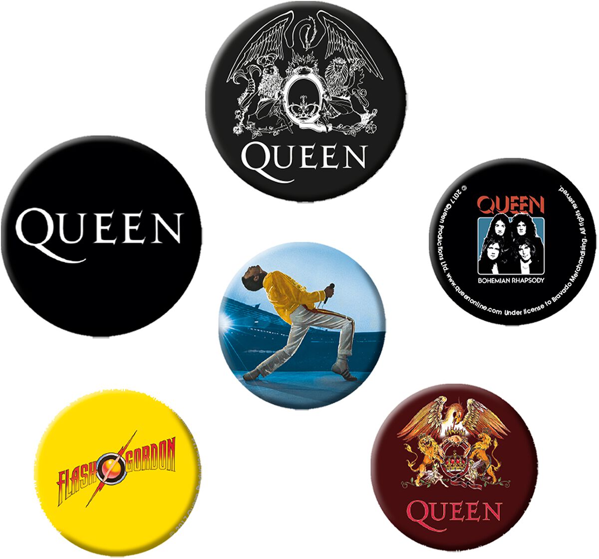 Queen Badge Pack Mix Button multicolor