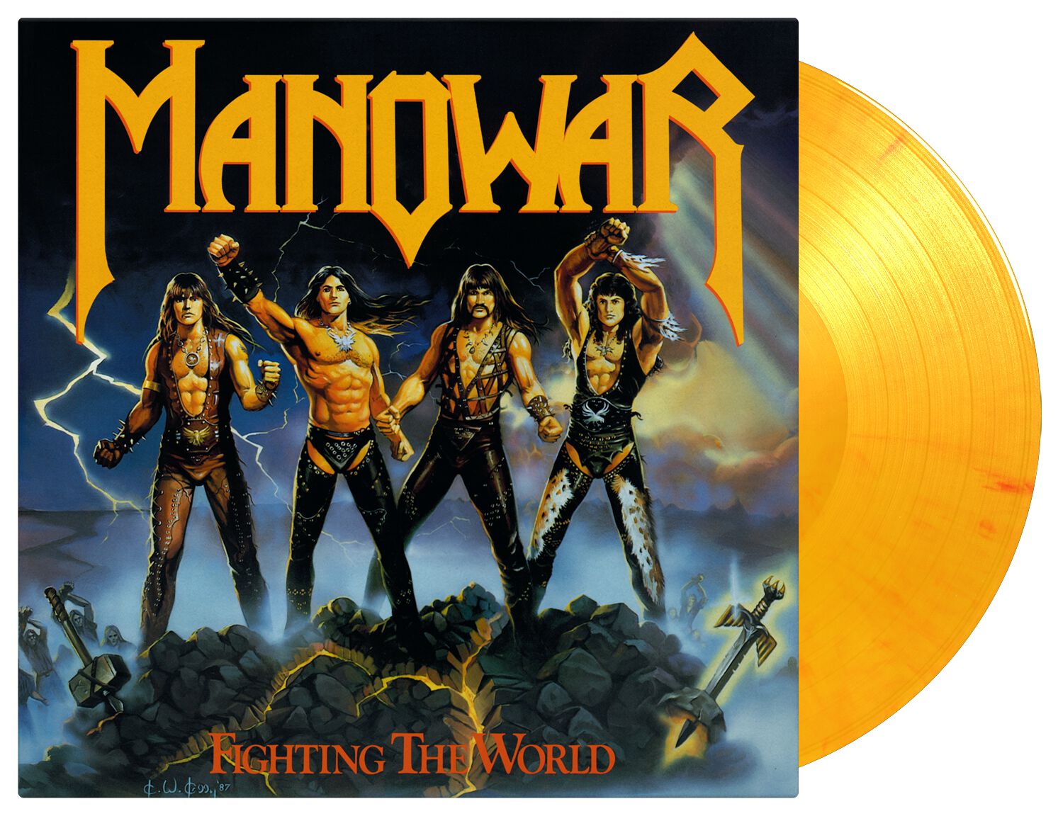 Manowar Fighting the world LP farbig