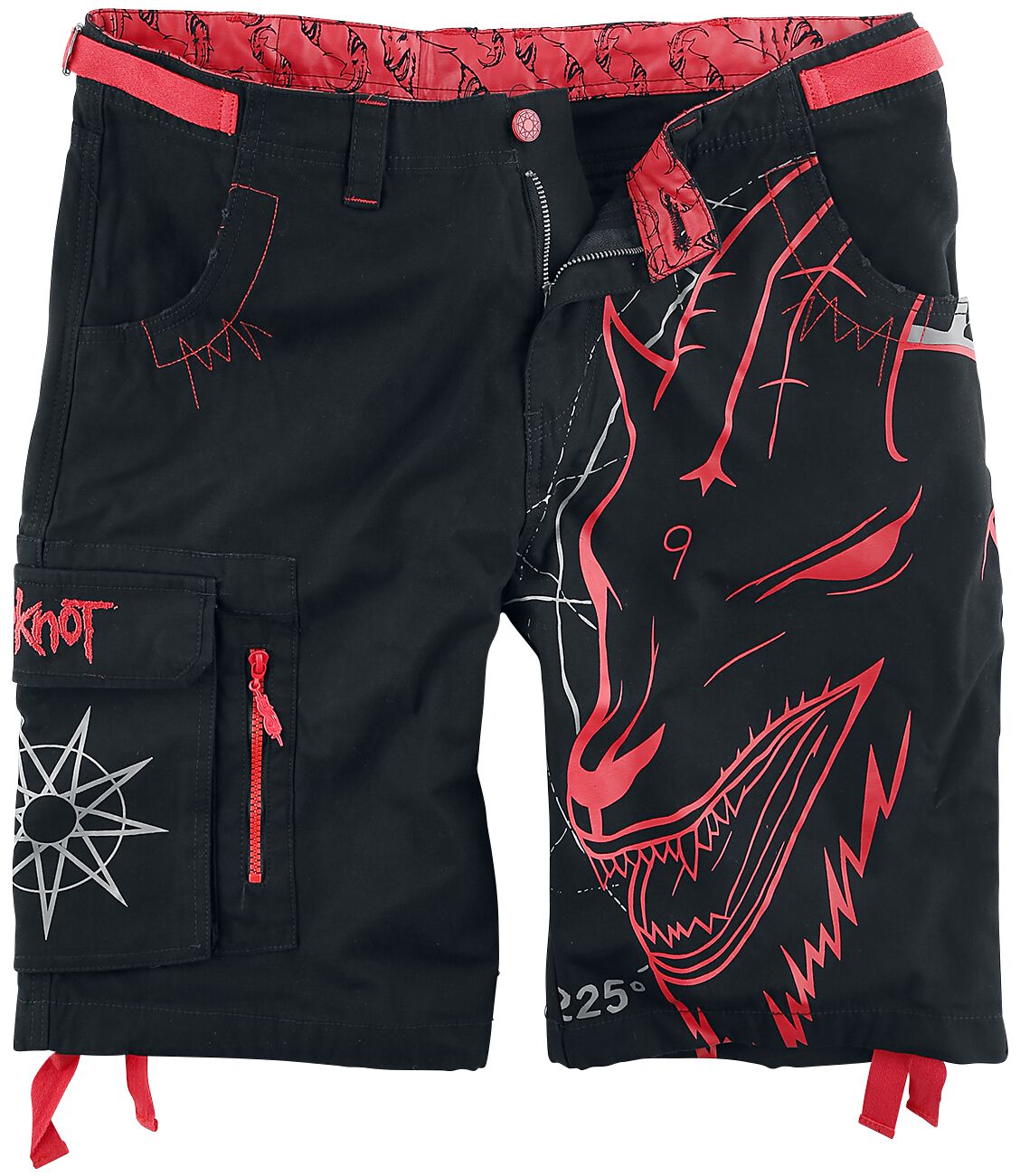 Short de Slipknot - EMP Signature Collection - S à 5XL - pour Homme - noir/rouge