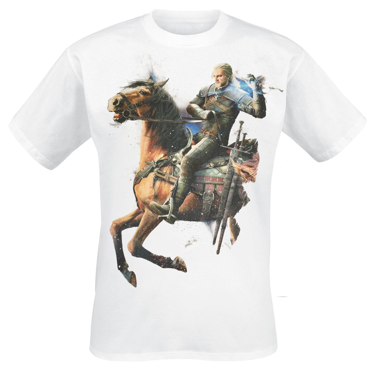 The Witcher Geralt And Roach T-Shirt weiß in XL