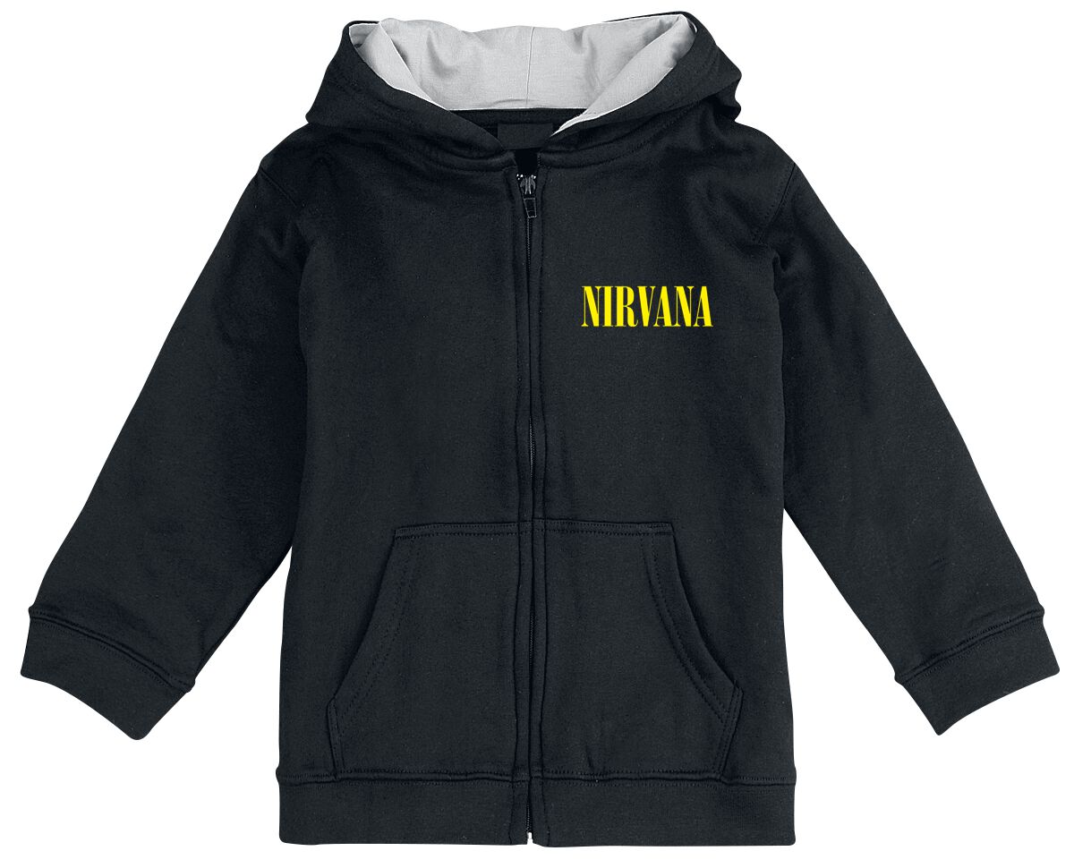 Nirvana Kinder-Kapuzenjacke für Kinder - Metal Kids - Smiley - für Mädchen & Jungen - schwarz  - Lizenziertes Merchandise!