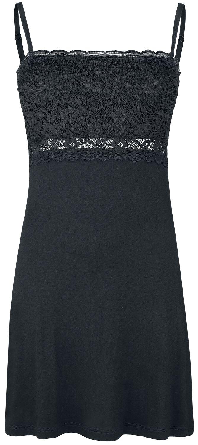 Chemise de nuit de Black Premium by EMP - Nachthemd mit Spitze - S à XXL - pour Femme - noir