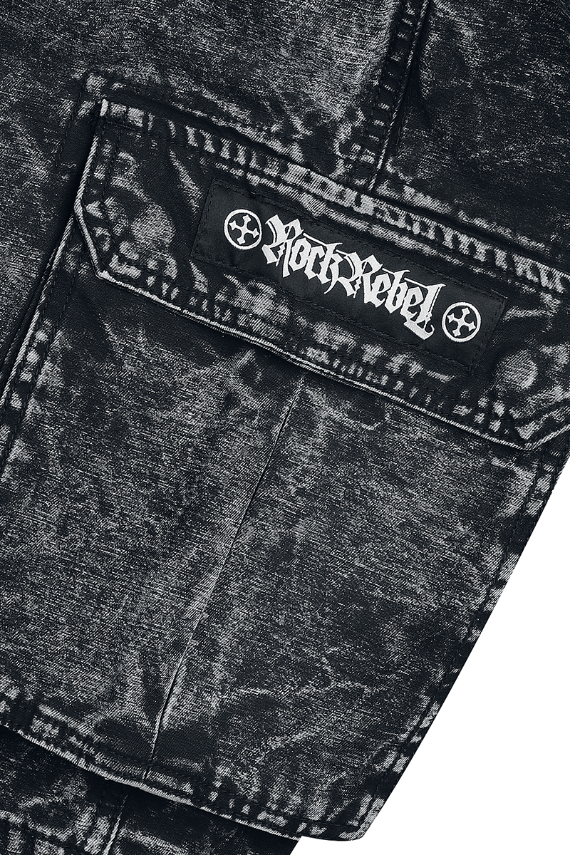 Thumbnail - Rock Rebel by EMP Shorts mit Skull Short grau in M