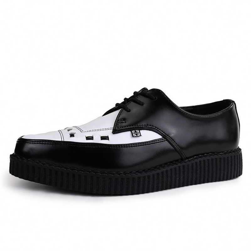 Creepers Rockabilly av T.U.K. - Pointed Creeper Tie - Herr - svart/vit