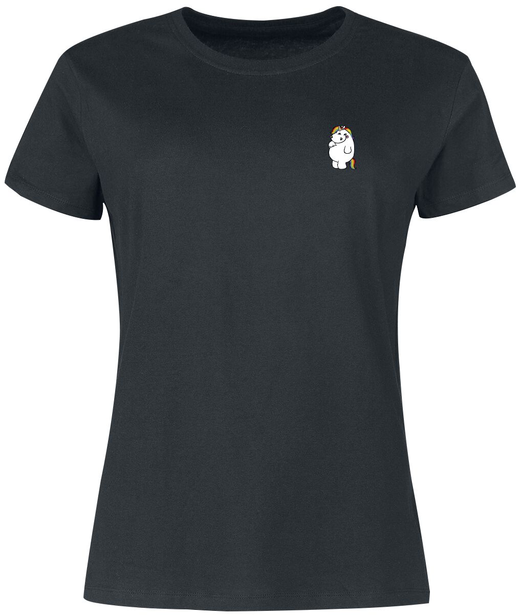 Image of T-Shirt Unicorno di Unicorno paffuto - Chubby Unicorn - S a XXL - Donna - nero