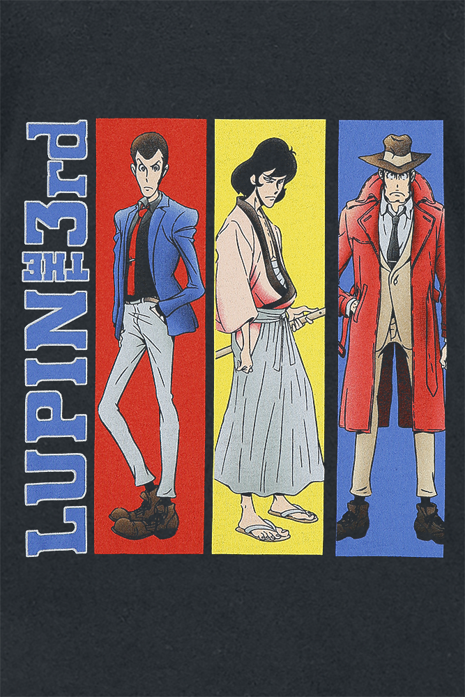 Lupin The 3rd Stripes T-Shirt schwarz